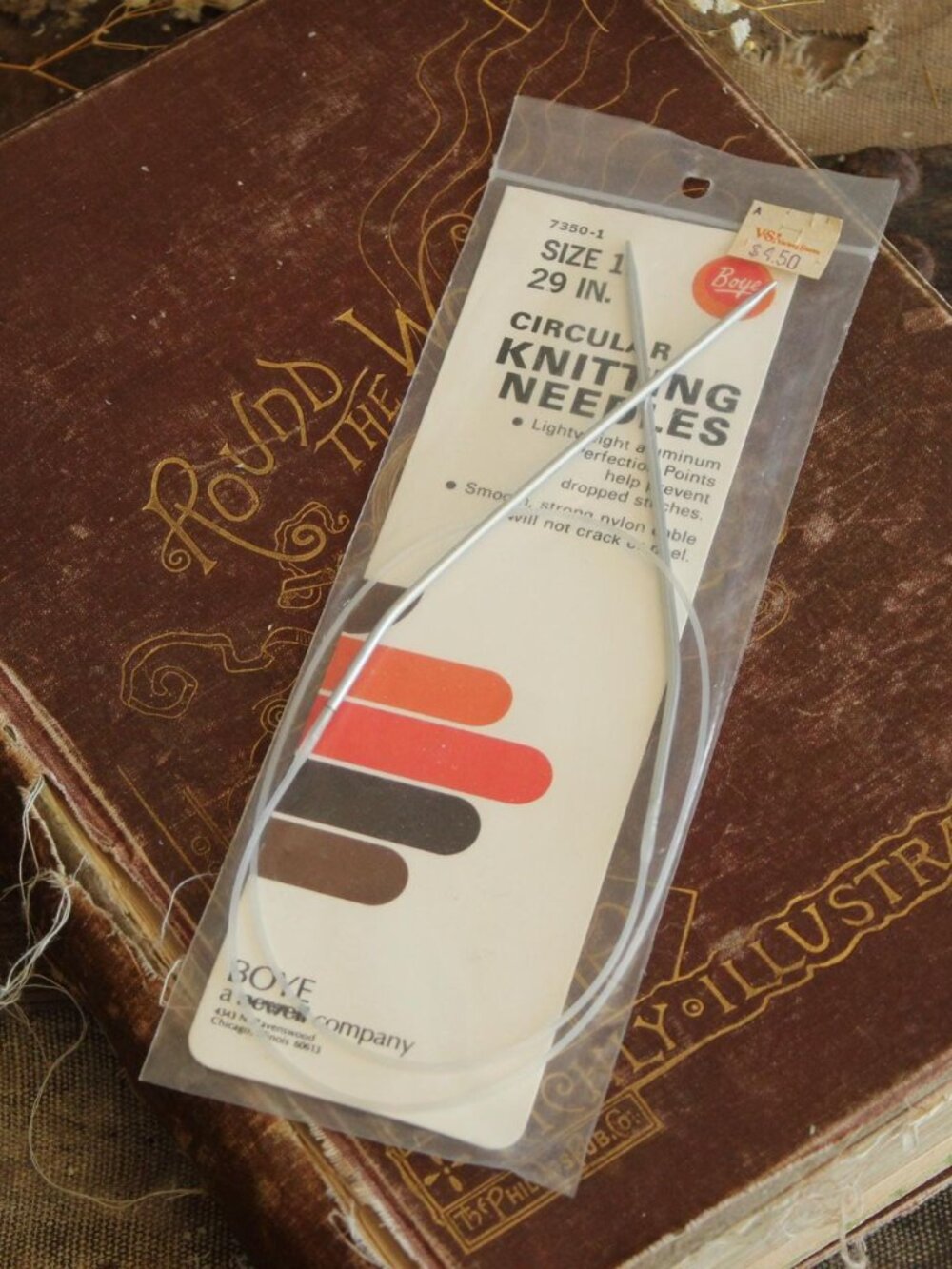 Vintage 1970s Knitting Needles, NOS Boye Size 1 Circular 29"